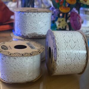 FREE WITH ANY PURCHASE Ivory Crochet Lace Ribbon Spools